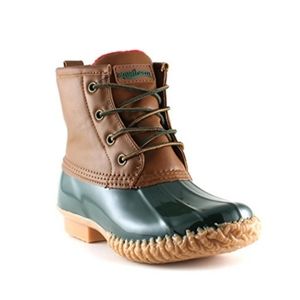 Aquatherm Rayna Rain Boot Waterproof Fleece Lining (Brown & Green) Size 8